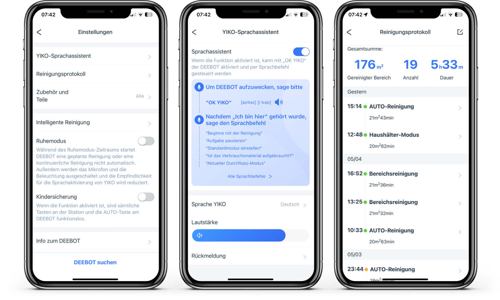 ECOVACS Deebot T20 Omni - App - Einstellungen