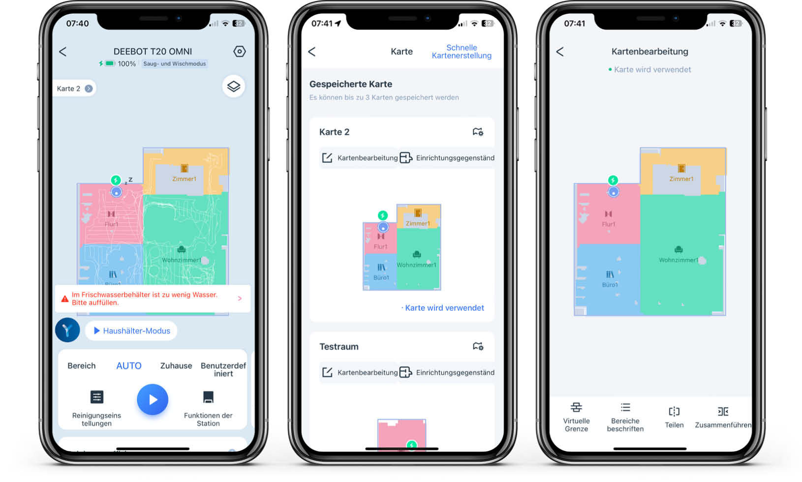 ECOVACS Deebot T20 Omni - App - Karte