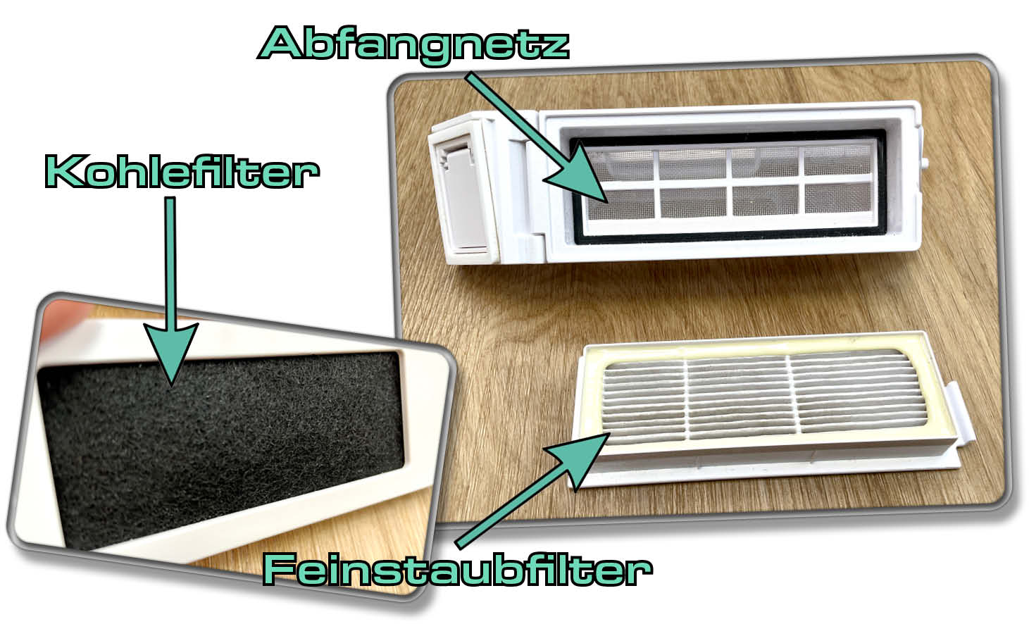 ECOVACS Deebot T20 Omni - Der Verbaute Filter besteht genauer gesagt aus drei verschiedenen Filterstufen