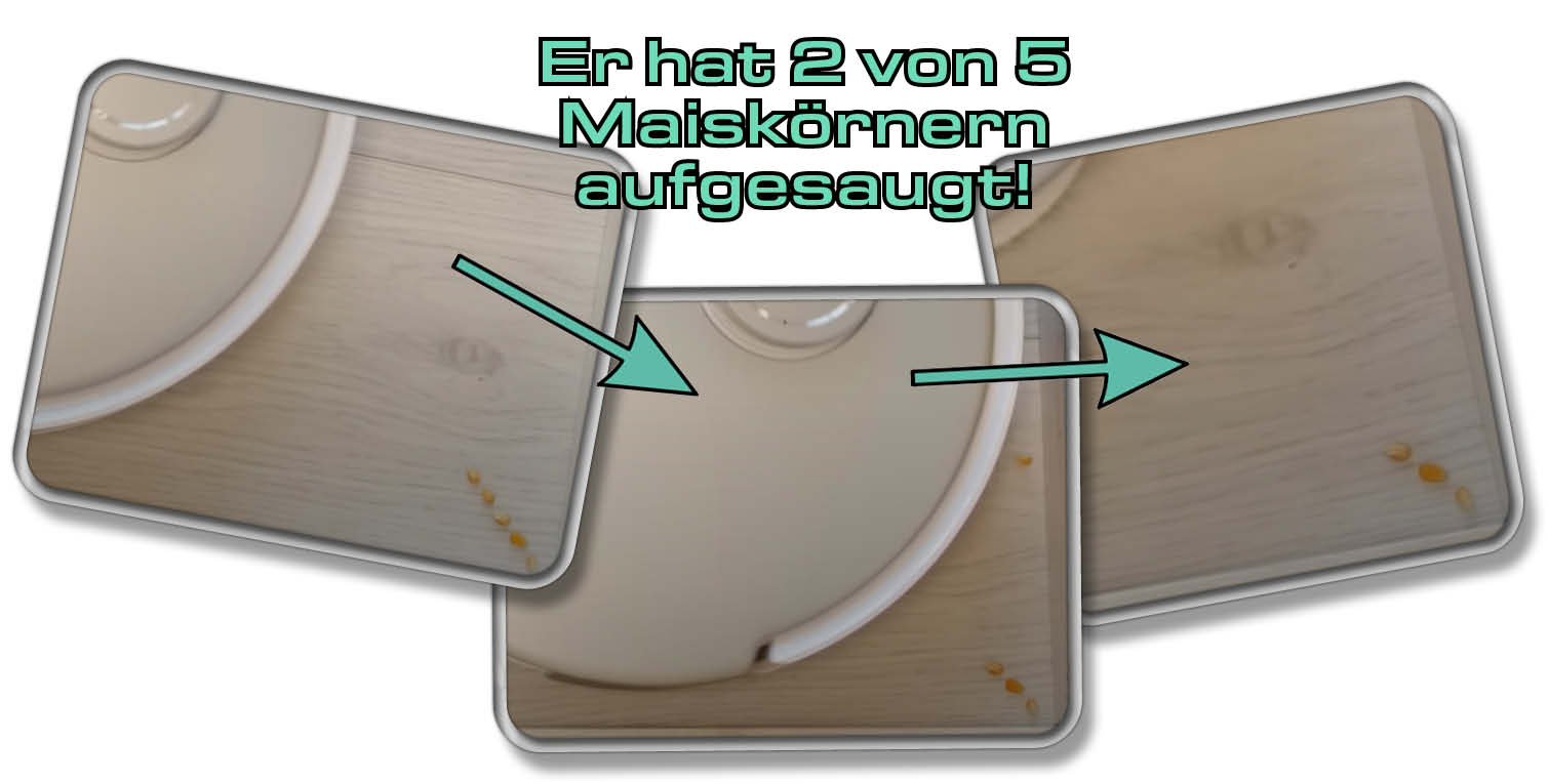 ECOVACS Deebot T20 Omni - Die gemessene Saugleistung in Ecken