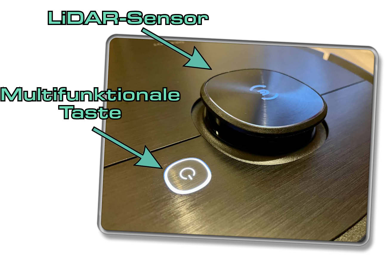 ECOVACS Deebot T9 AIVI - Über diese einzelne Taste wird der Saugroboter gesteuert