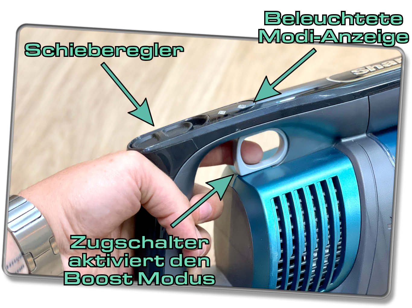 Shark Anti Hair Wrap IZ201EUT - Alle Modi werden durch einen Schieberegler eingestellt