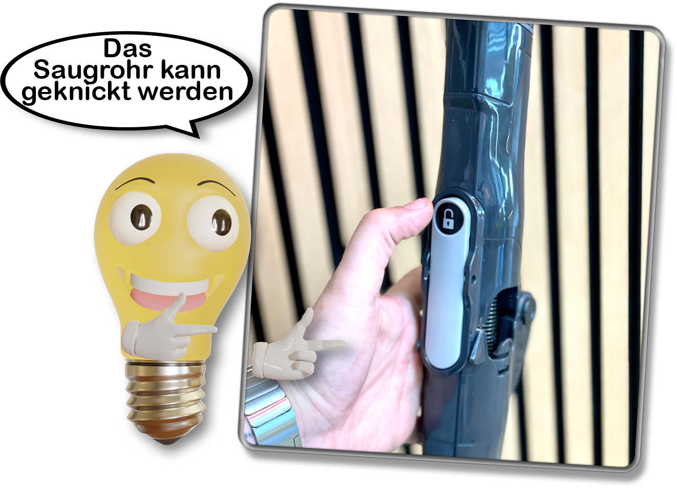 Shark Anti Hair Wrap IZ201EUT - Das Saugrohr kann geknickt werden