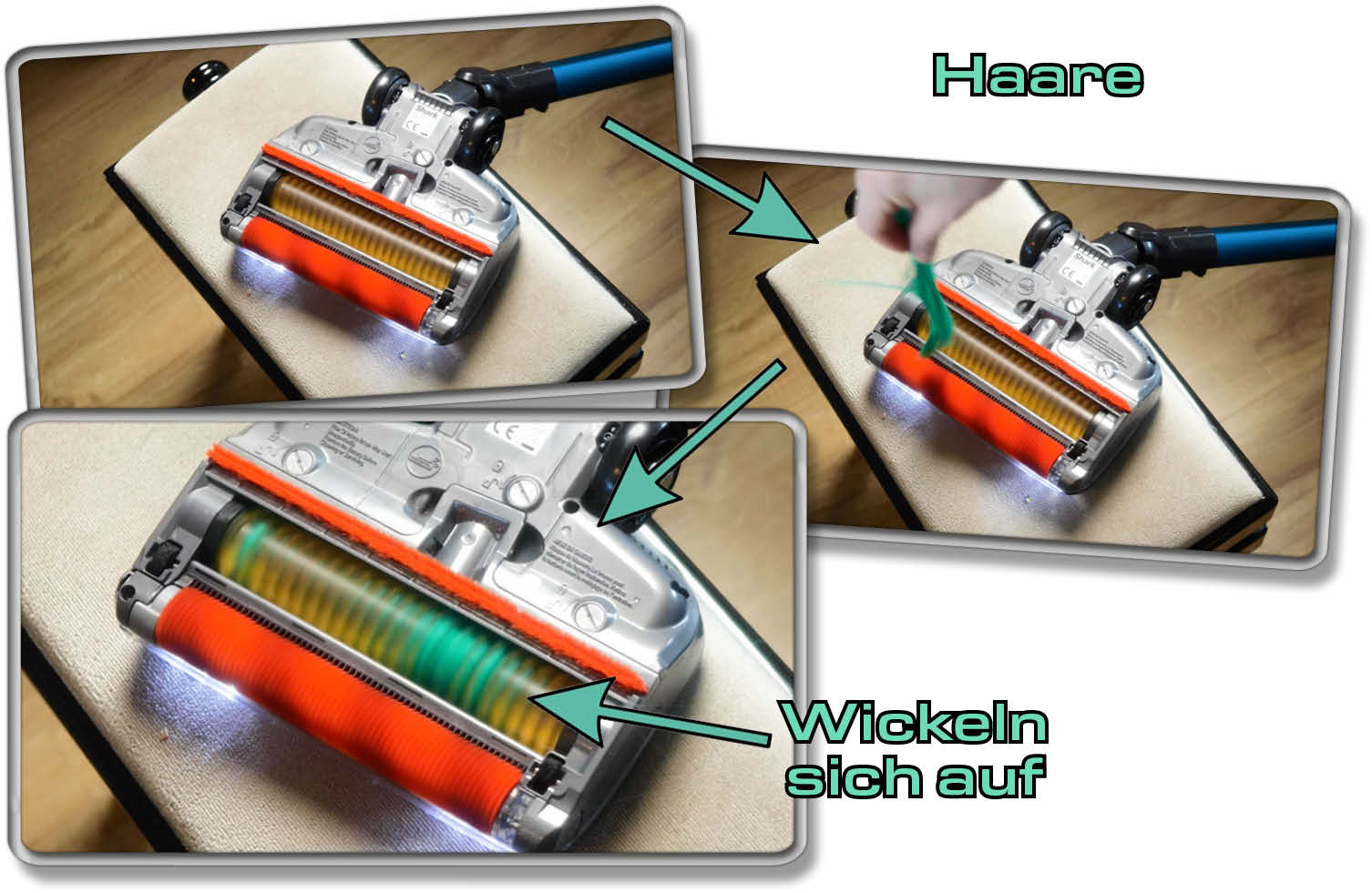 Shark Anti Hair Wrap IZ201EUT - Zu viele Haare bringen den Akkusauger an seine Grenzen