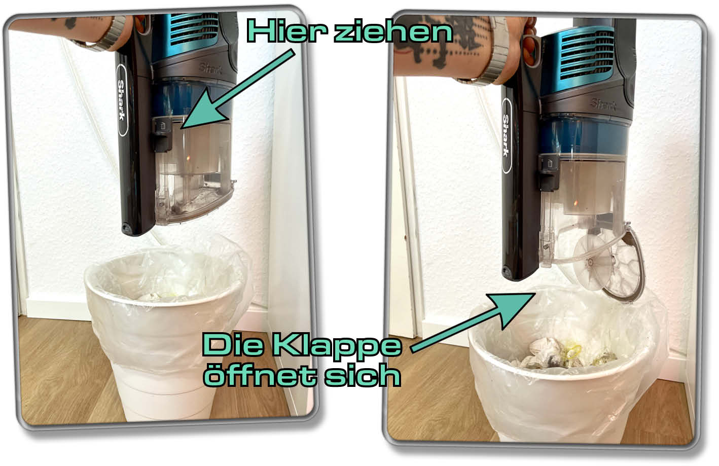 So wird der Shark Anti Hair Wrap IZ201EUT entleert