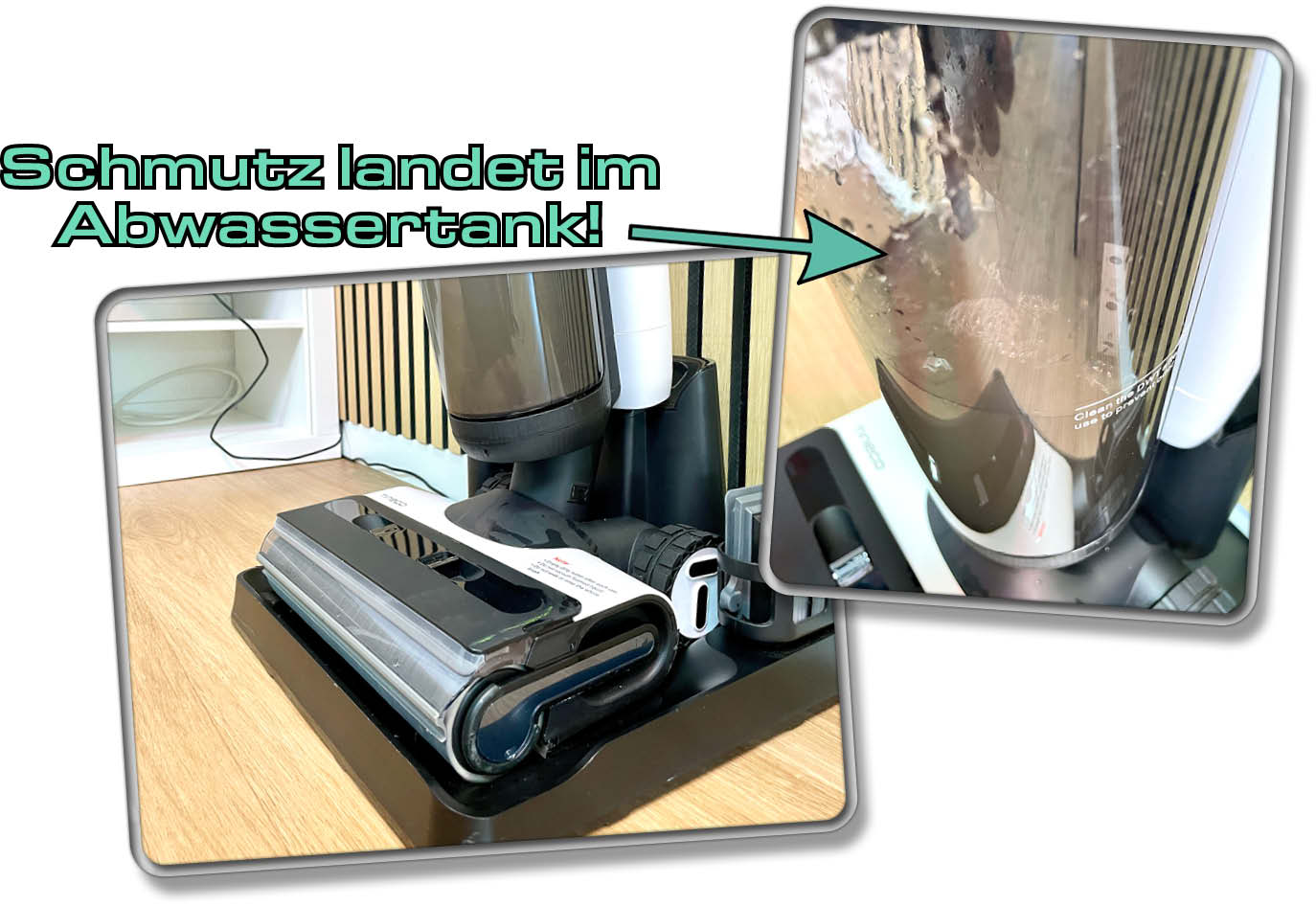 Tineco Floor One S7 Pro - Das Abwasser der Selbstreinigung wird in den Abwassertank des Wischsaugers gepumpt