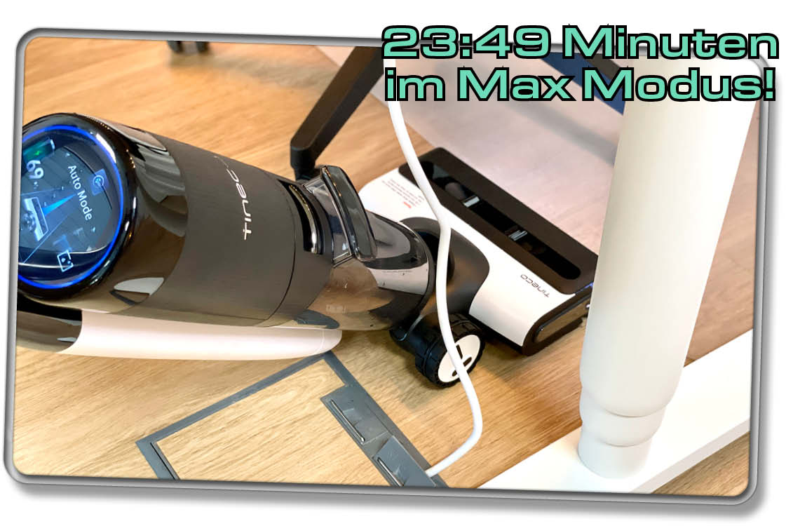 Tineco Floor One S7 Pro - Der Akku ist ausreichend gut bemessen, um eine lange Betriebsdauer zu garantieren