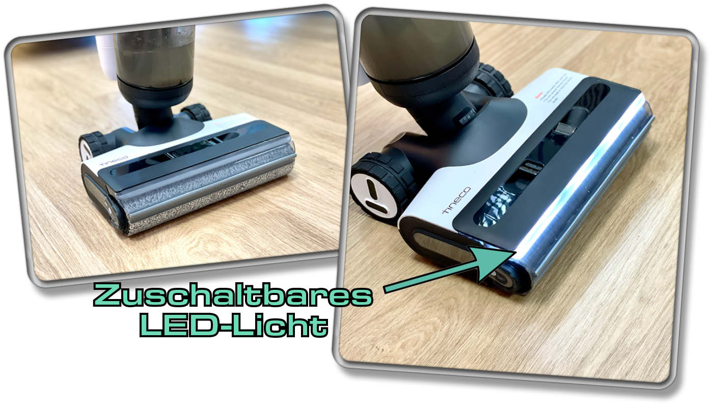 Tineco Floor One S7 Pro - Die Bodendüse verfügt über ein zuschaltbares LED-Licht