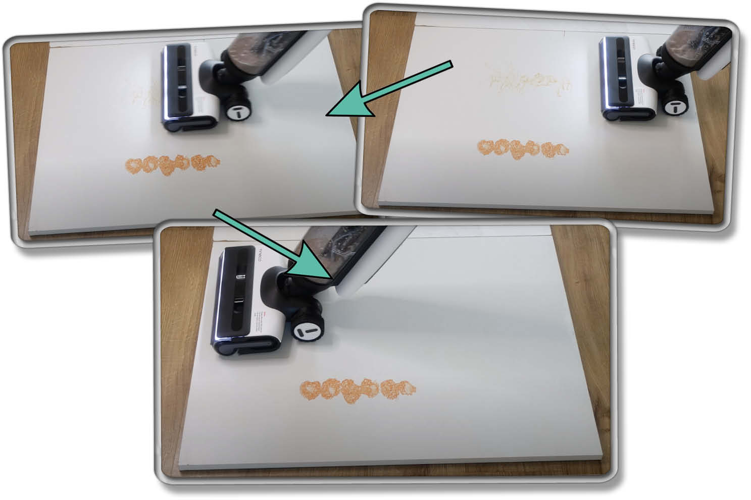 Tineco Floor One S7 Pro - Die Reinigungsleistung bei eingetrocknetem Kaffee