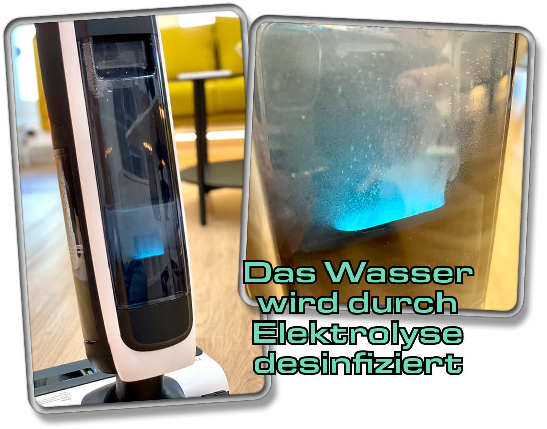 Tineco Floor One S7 Pro - Die praktische Frischwasserdesinfektion ist ebenfalls mit an Bord.