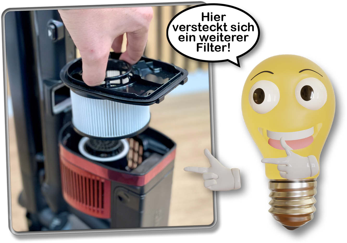 Auch in der Saugeinheit versteckt sich ein Feinstaubfilter