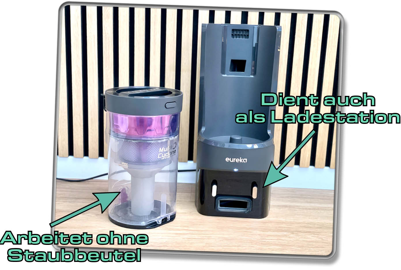 Bei der Absaugstation des Eureka NER E10s muss man keine Staubbeutel nachkaufen
