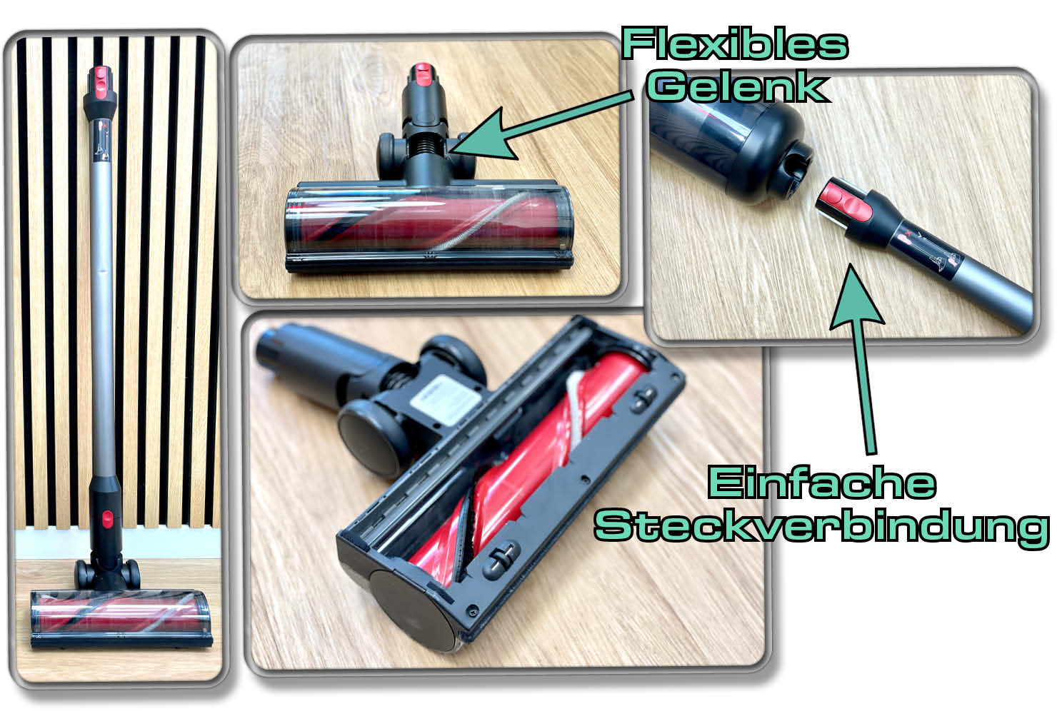 Das Saugrohr mit der Bodendüse macht den Roborock Dyad Pro Combo erst richtig zum Akkustaubsauger