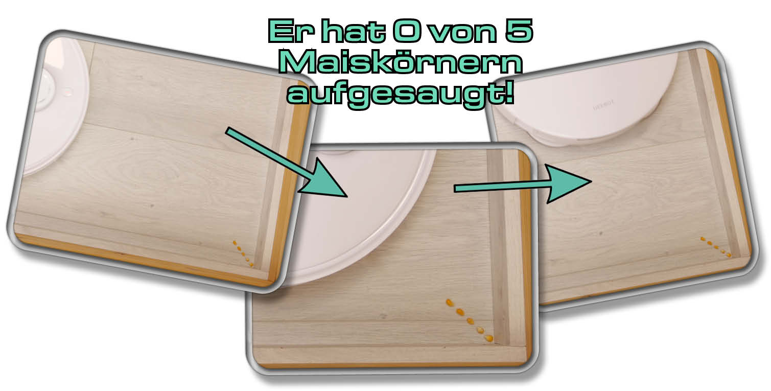 Der ECOVACS DEEBOT T20e OMNI hat nicht gut in der Eckenreinigung abgeschnitten