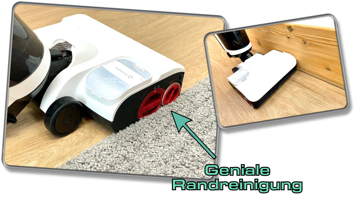 Der Roborock Dyad Pro Combo kommt sehr nahe an den Randbereich beim Wischen