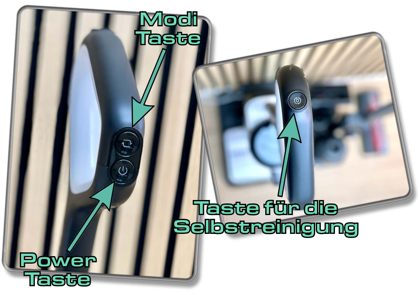 Die Bedienung am Wischsauger erfolgt ausschließlich über den Griff