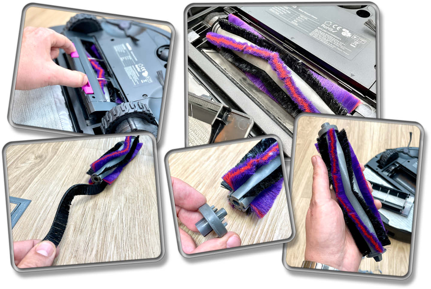 Die Bodenbürste des Eureka NER E10s verfügt nicht über Gummilamellen, sondern besteht lediglich aus Borsten