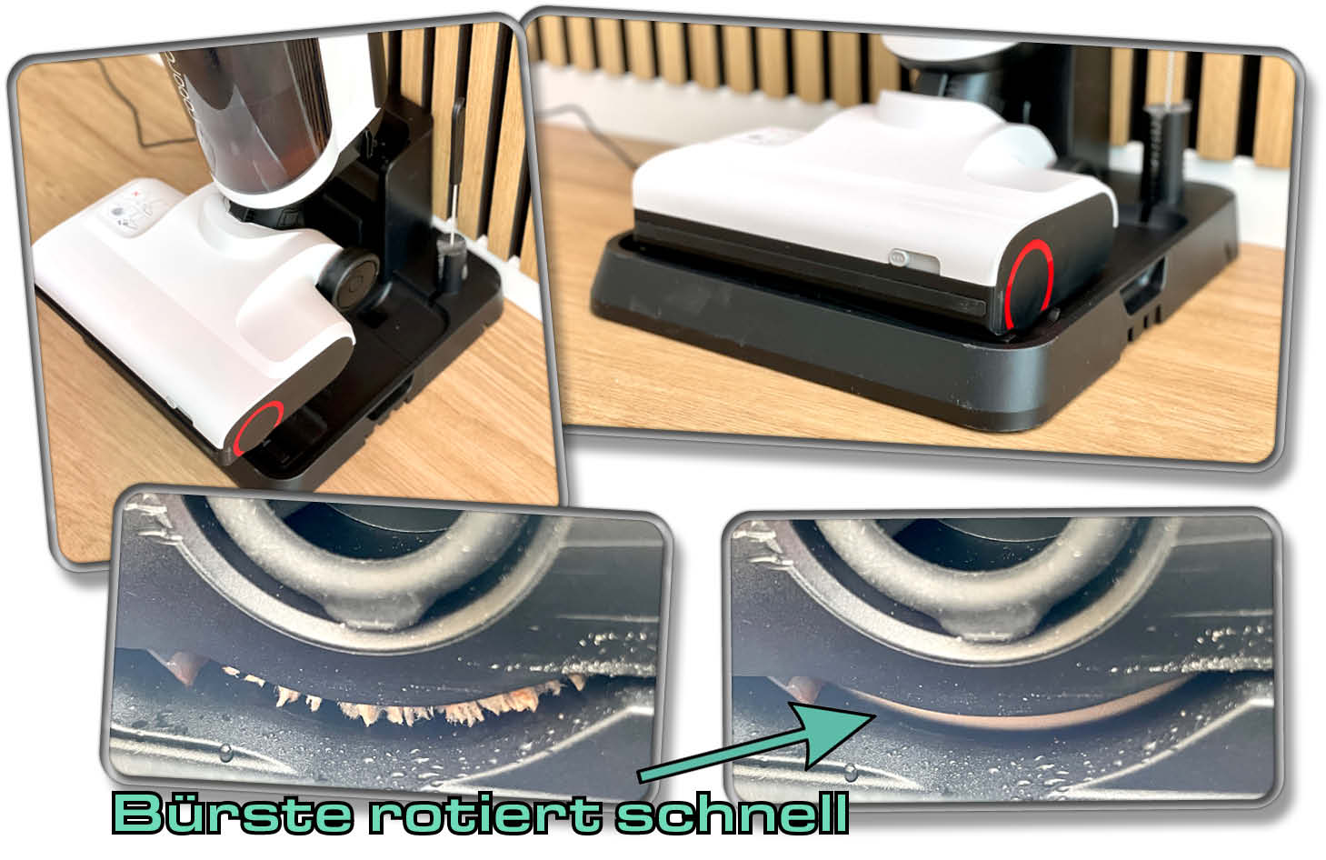 Die Bürstenwäsche ist effektiv, um Verunreinigungen an der Bürste zu entfernen