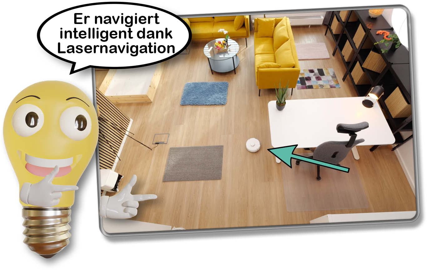 Die Navigation des SwitchBot K10+ hat uns überrascht, da sie sehr intelligent konzipiert wurde.