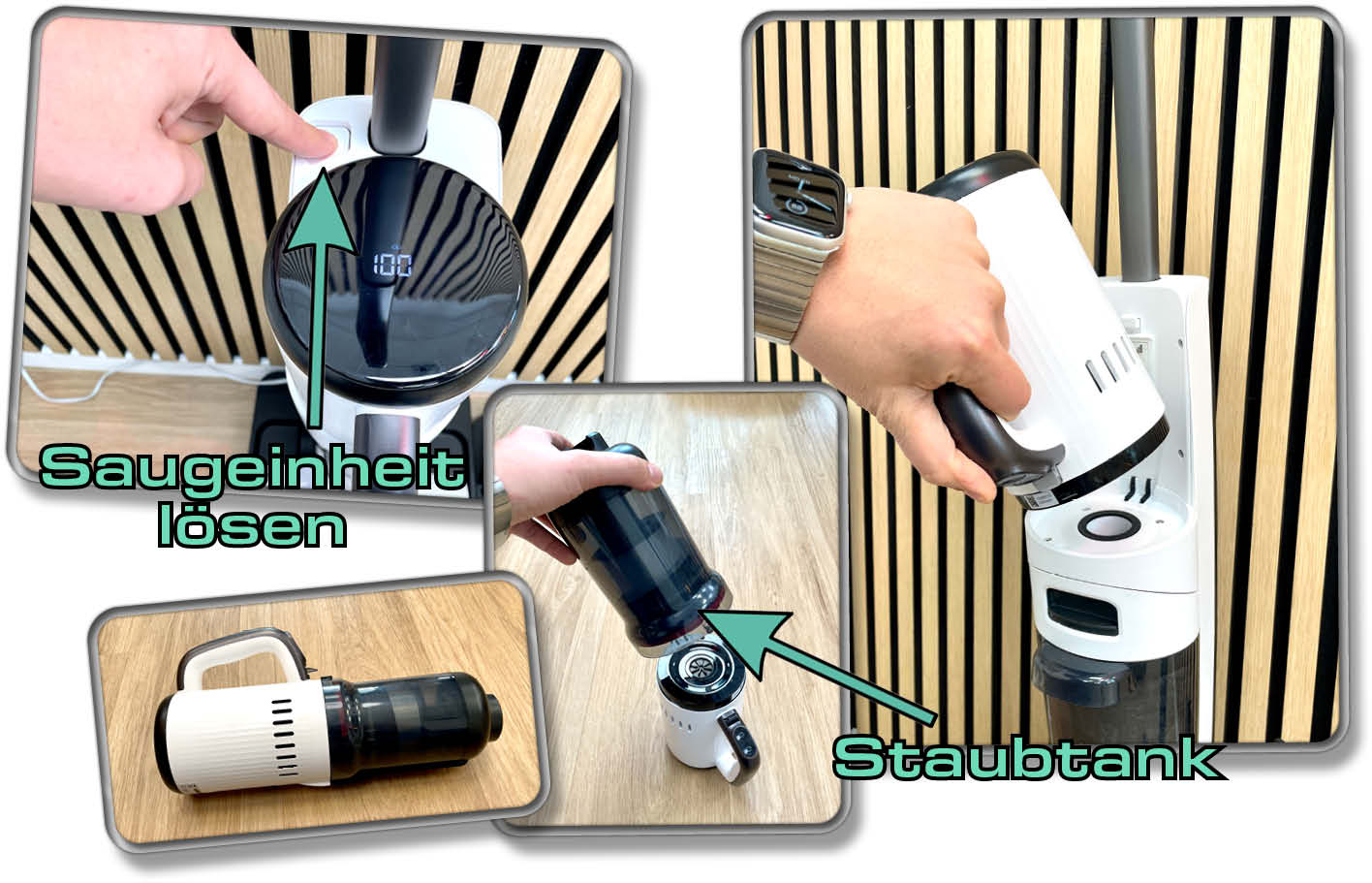 Die Saugeinheit des Roborock Dyad Pro Combo lässt sich via Knopfdruck lösen