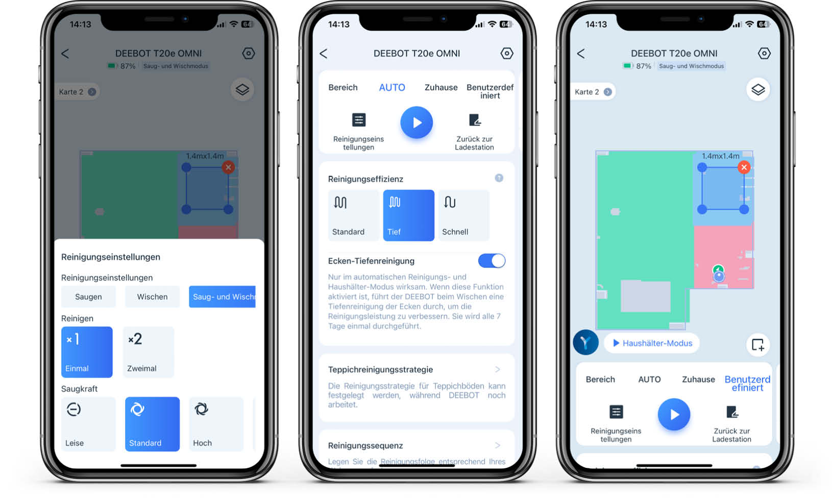ECOVACS DEEBOT T20e OMNI - App - Reinigen