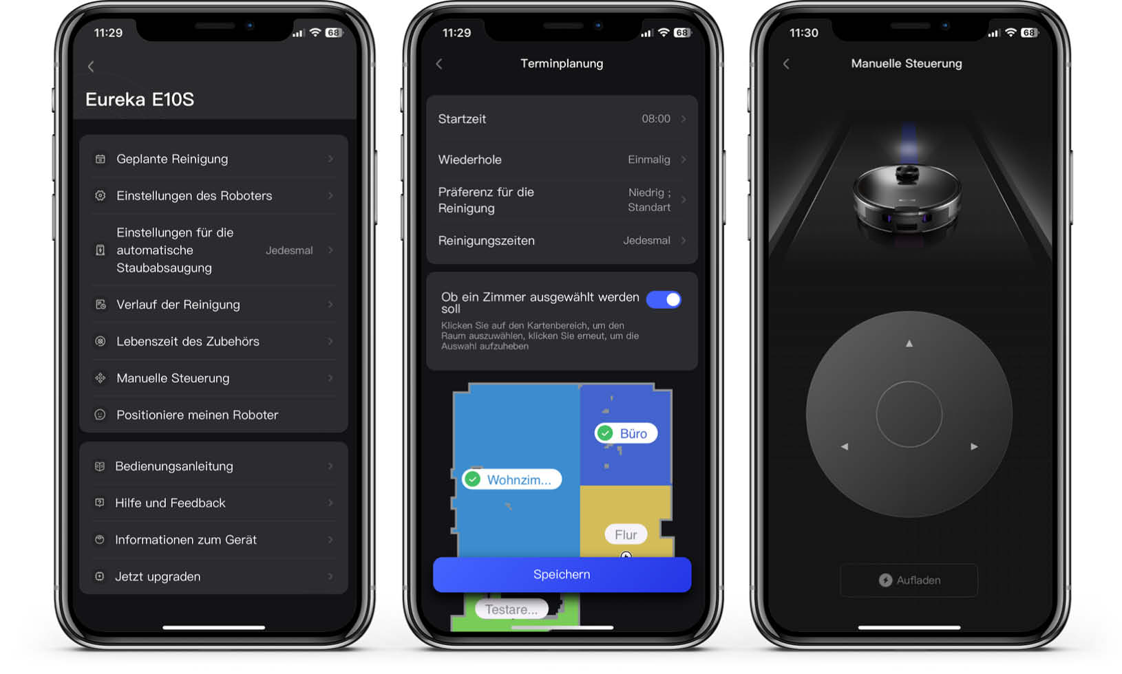 Eureka NER E10s - App - Einstellungen