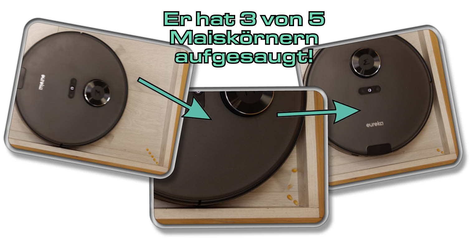 Eureka NER E10s - Die gemessene Saugleistung in Ecken