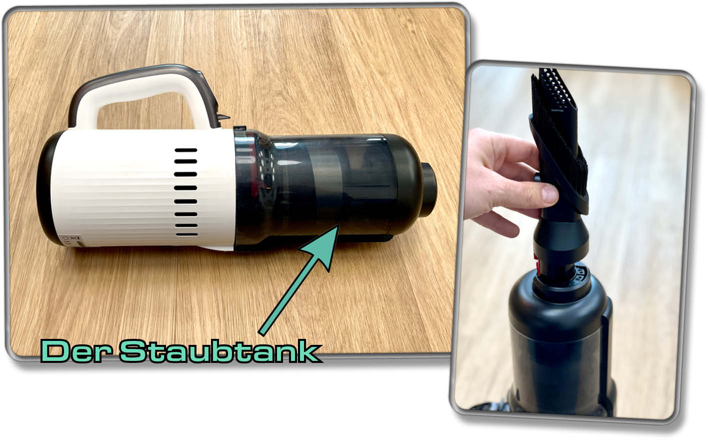 Im Lieferumfang des Roborock Dyad Pro Combo liegt ein Staubtank, der einfach aufzubringen ist