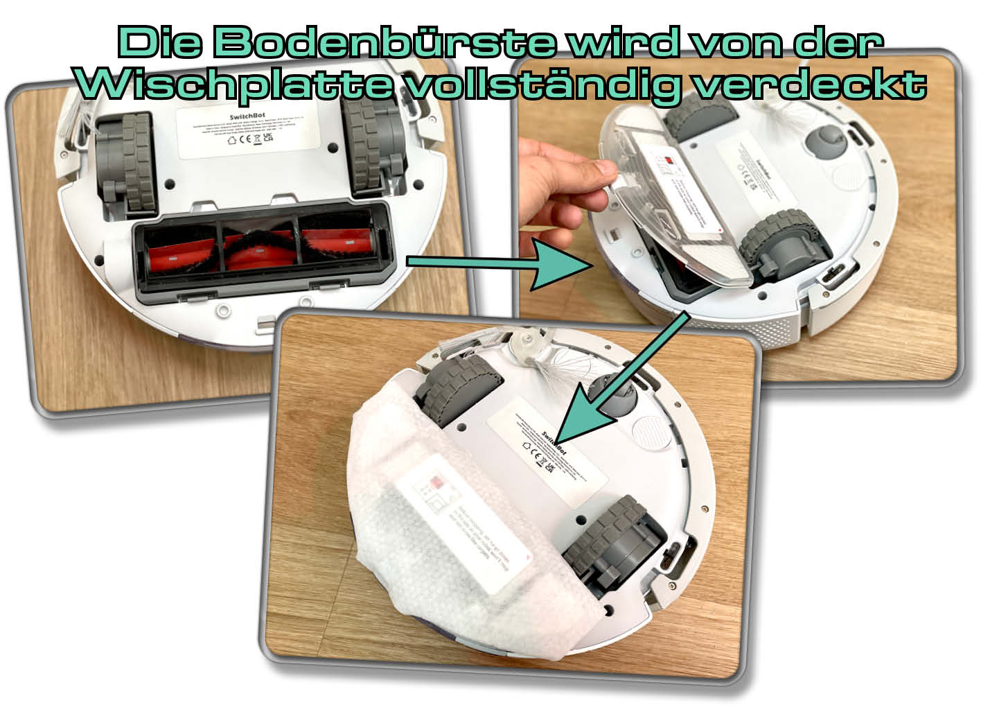 Man kann entweder das Saugen oder das Wischen auswählen. Beides gleichzeitig ist nicht möglich.