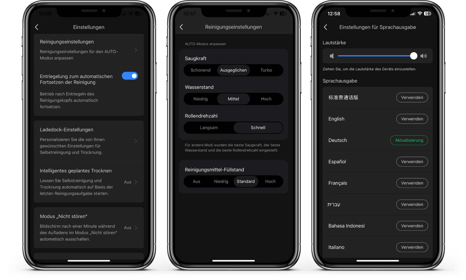 Roborock Dyad Pro Combo - App - Einstellungen