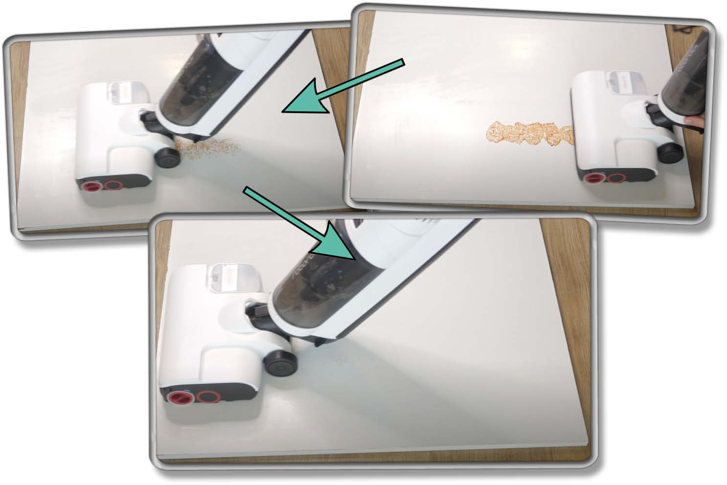 Roborock Dyad Pro Combo - Eingetrocknete Verschmutzungen