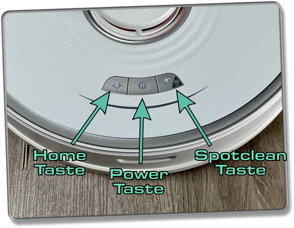 Roborock S7 - Mit diesen Tasten steuert man den Saugroboter manuell