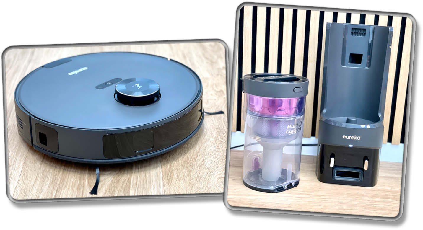 So sieht der Eureka NER E10s und seine beutellose Absaugstation aus