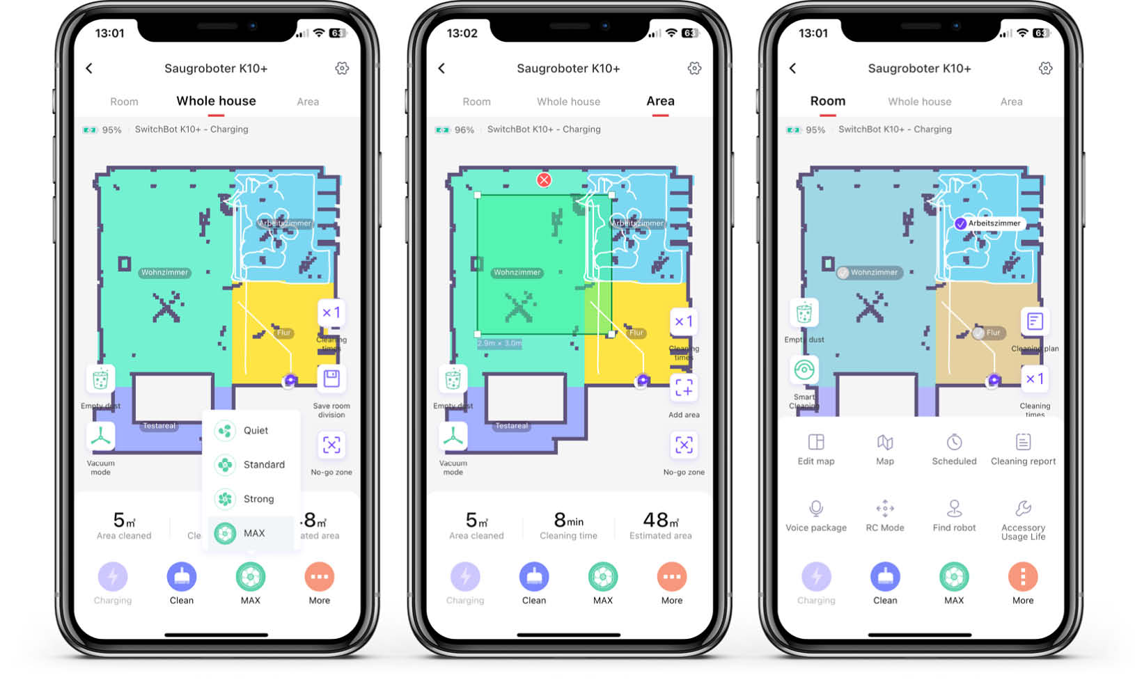 SwitchBot K10+ - App - Reinigen