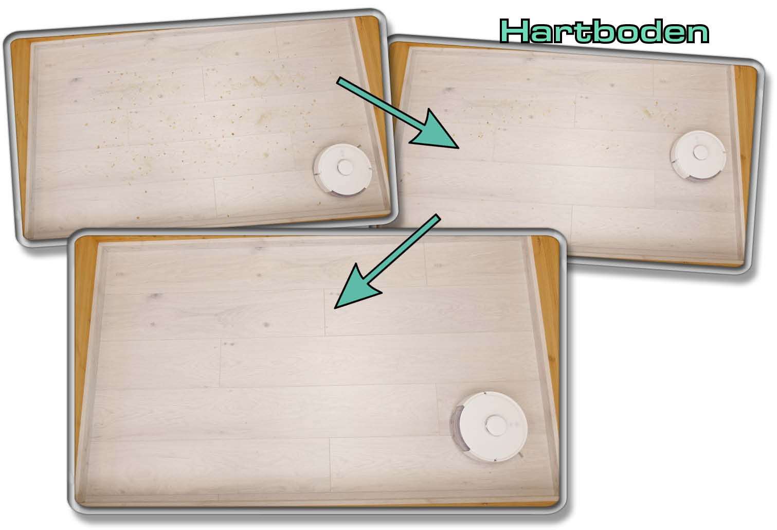 SwitchBot K10+ - Die gemessene Saugleistung auf Hartboden