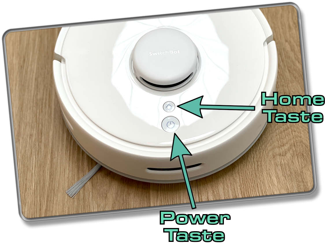 Über diese Tasten wird der SwitchBot K10+ manuell gesteuert.