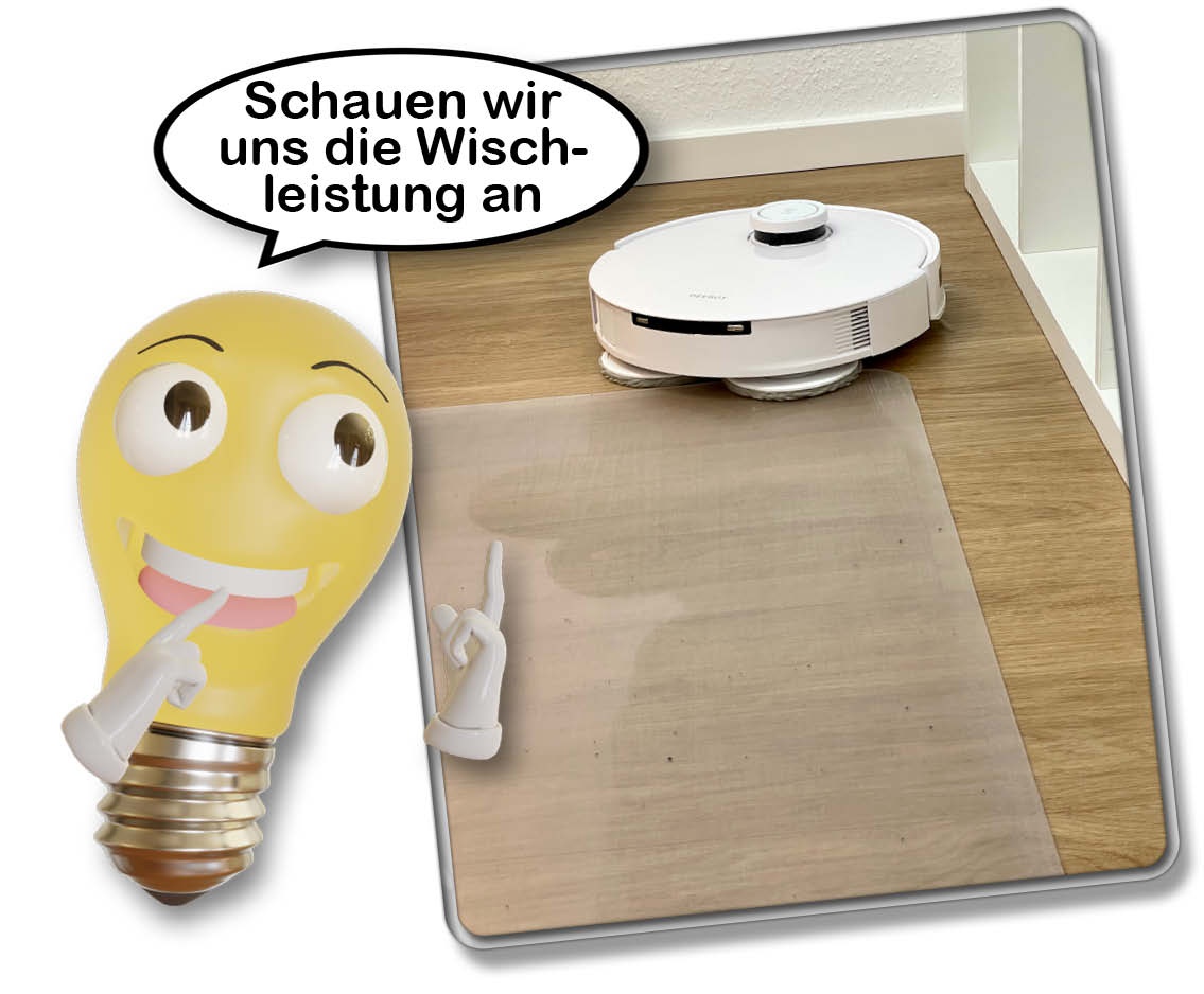 Wir haben uns auch die Wischleistung des ECOVACS DEEBOT T20e OMNI ganz genau angeschaut
