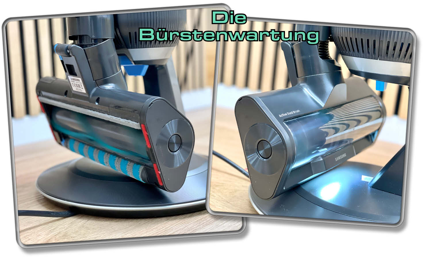 Beim Absaugen schaltet sich eine Bürstenwartung dazu