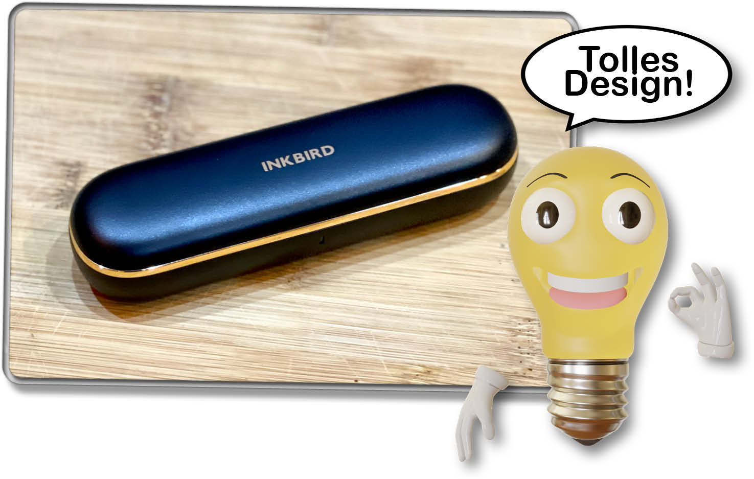 Das Ladecase des INKBIRD Fleischthermometers ist sehr schön