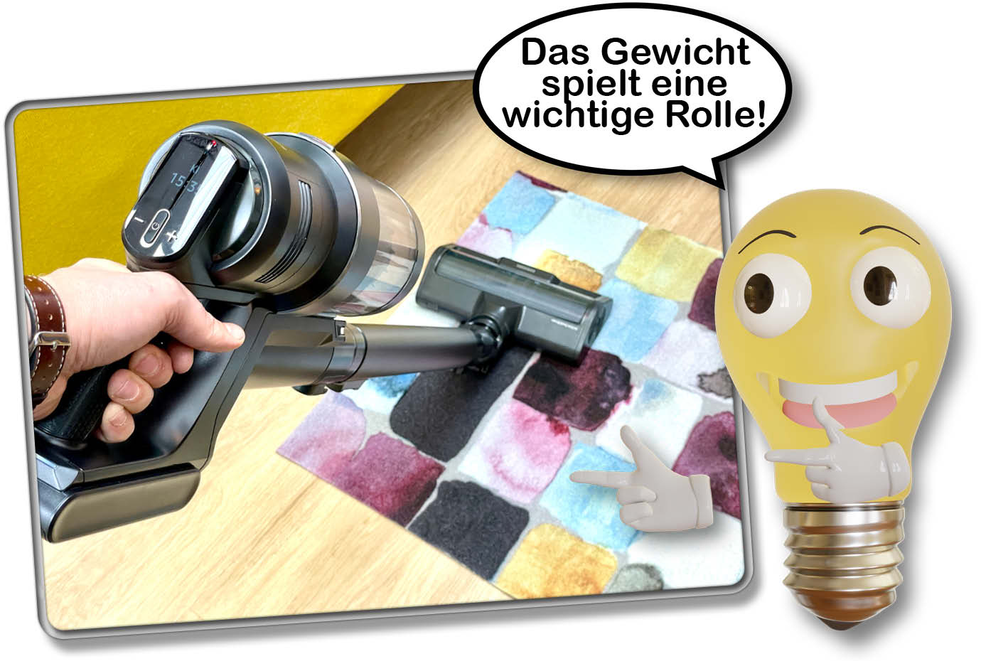 Der Ssmsung Bespoke Jet AI ist vom Gewicht her angenehm zu führen