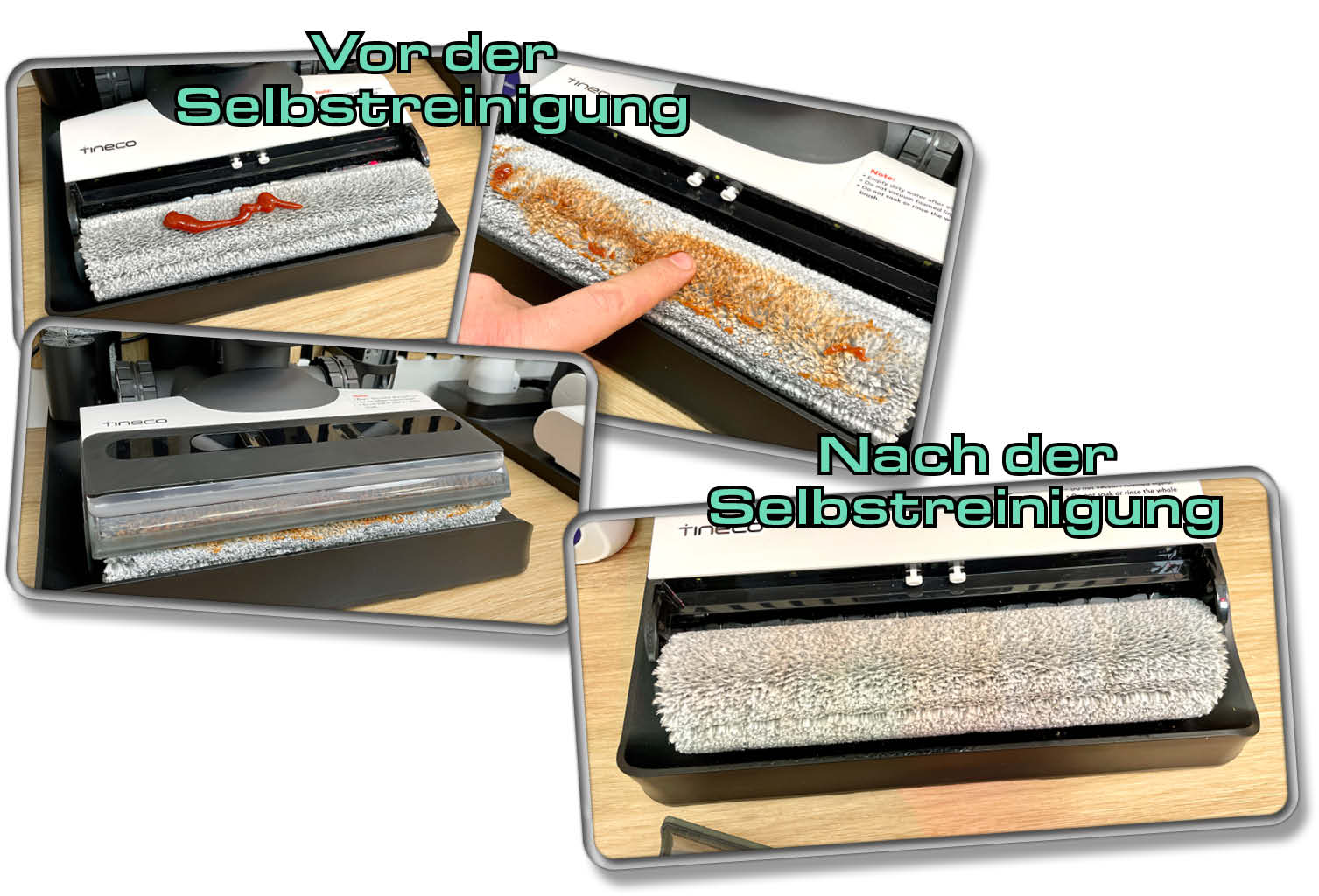 Der Vorher-, Nachher-Effekt zeigt, wie gut die Selbstreinigung funktioniert