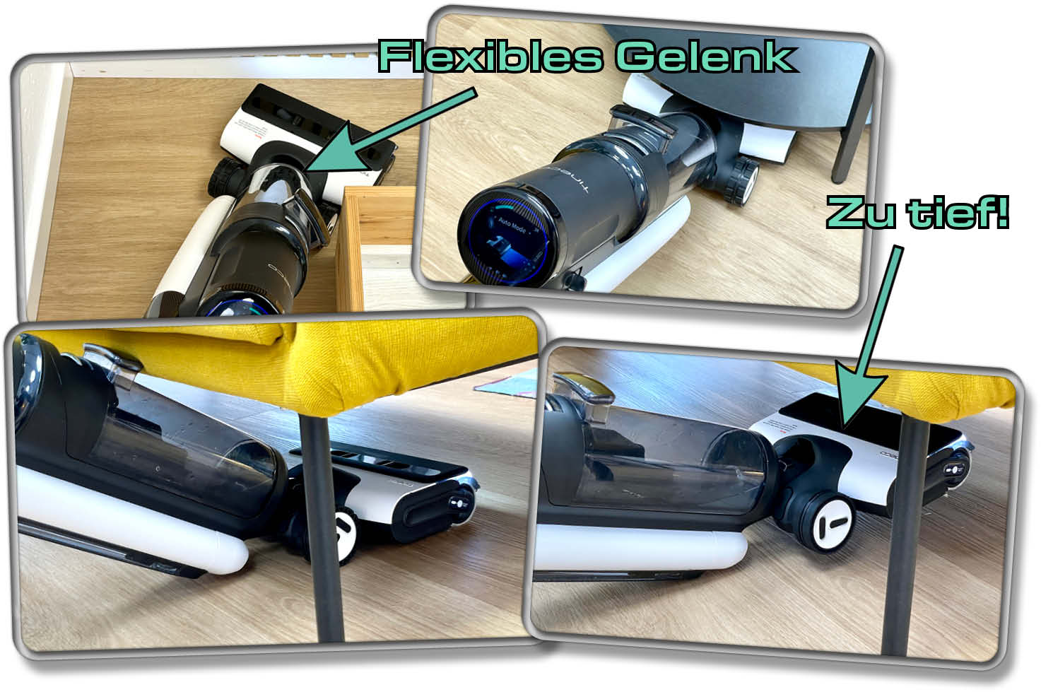 Die Flexibilität des Tineco Floor One S7 Combo ist gut, aber nicht perfekt