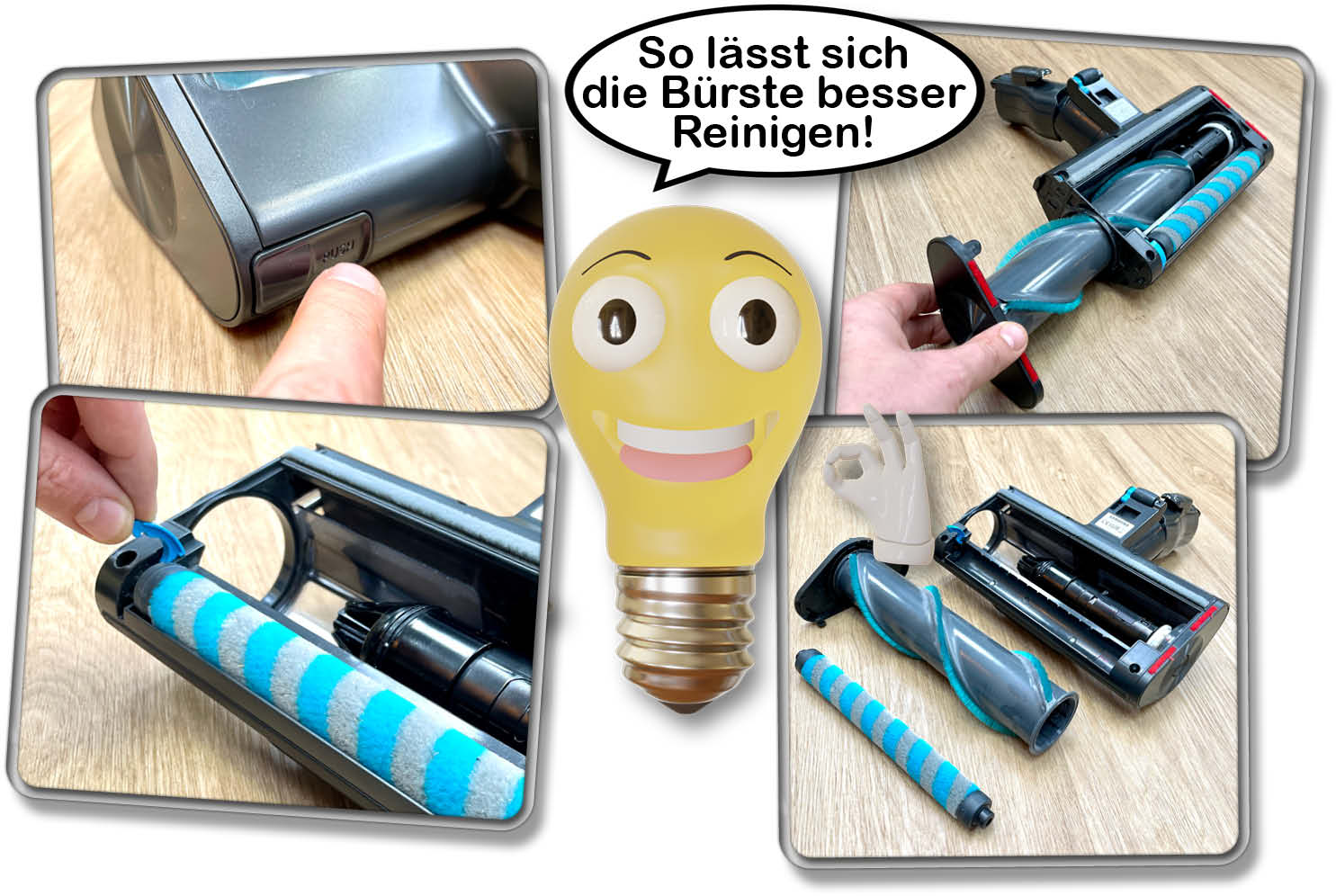 Die Jet Dual Brush Bürste lässt sich einfach zum Reinigen auseinanderbauen