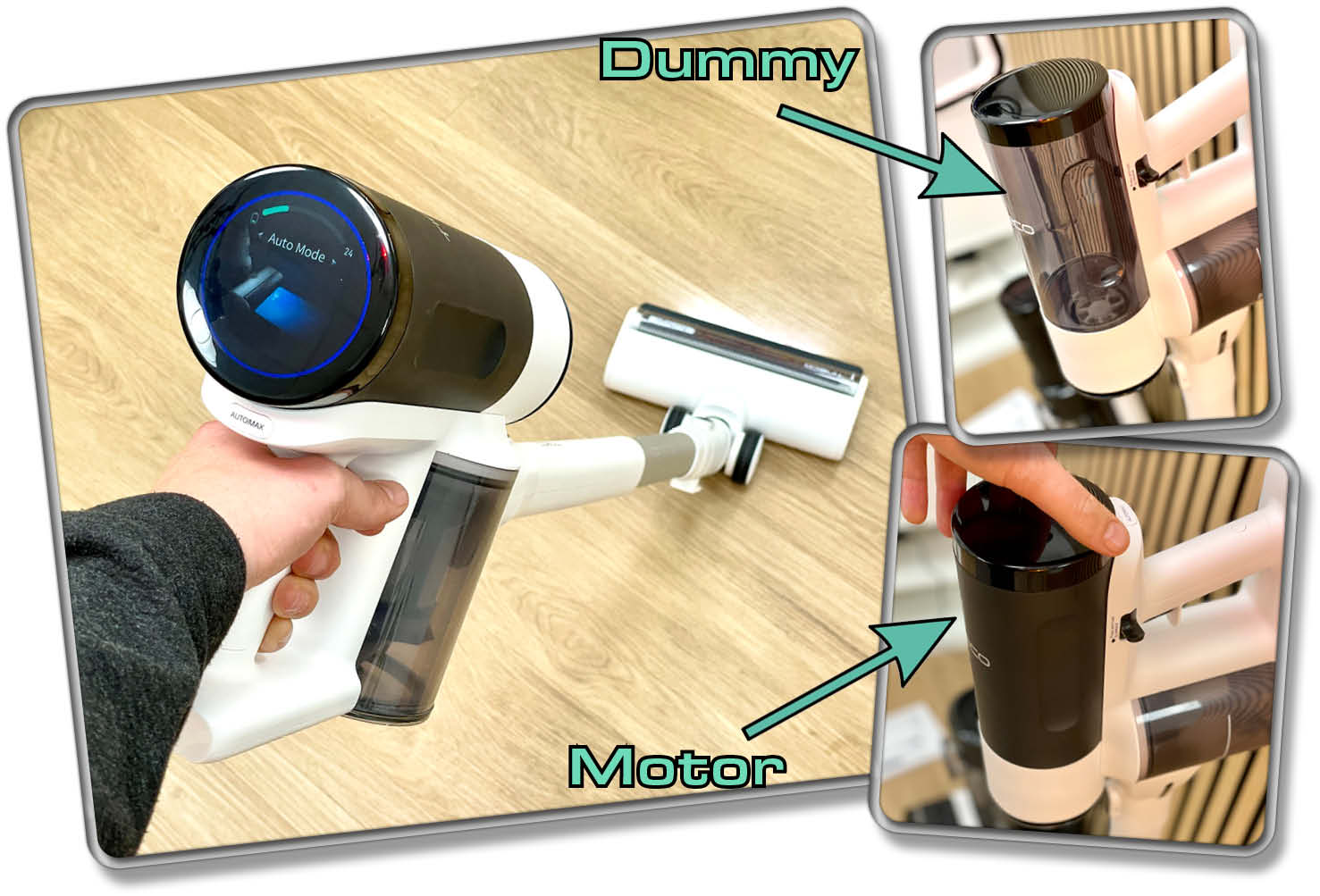 Durch den Austausch des Dummys mit dem Motor, wird der Tineco Floor One S7 Combo zum Akkustaubsauger