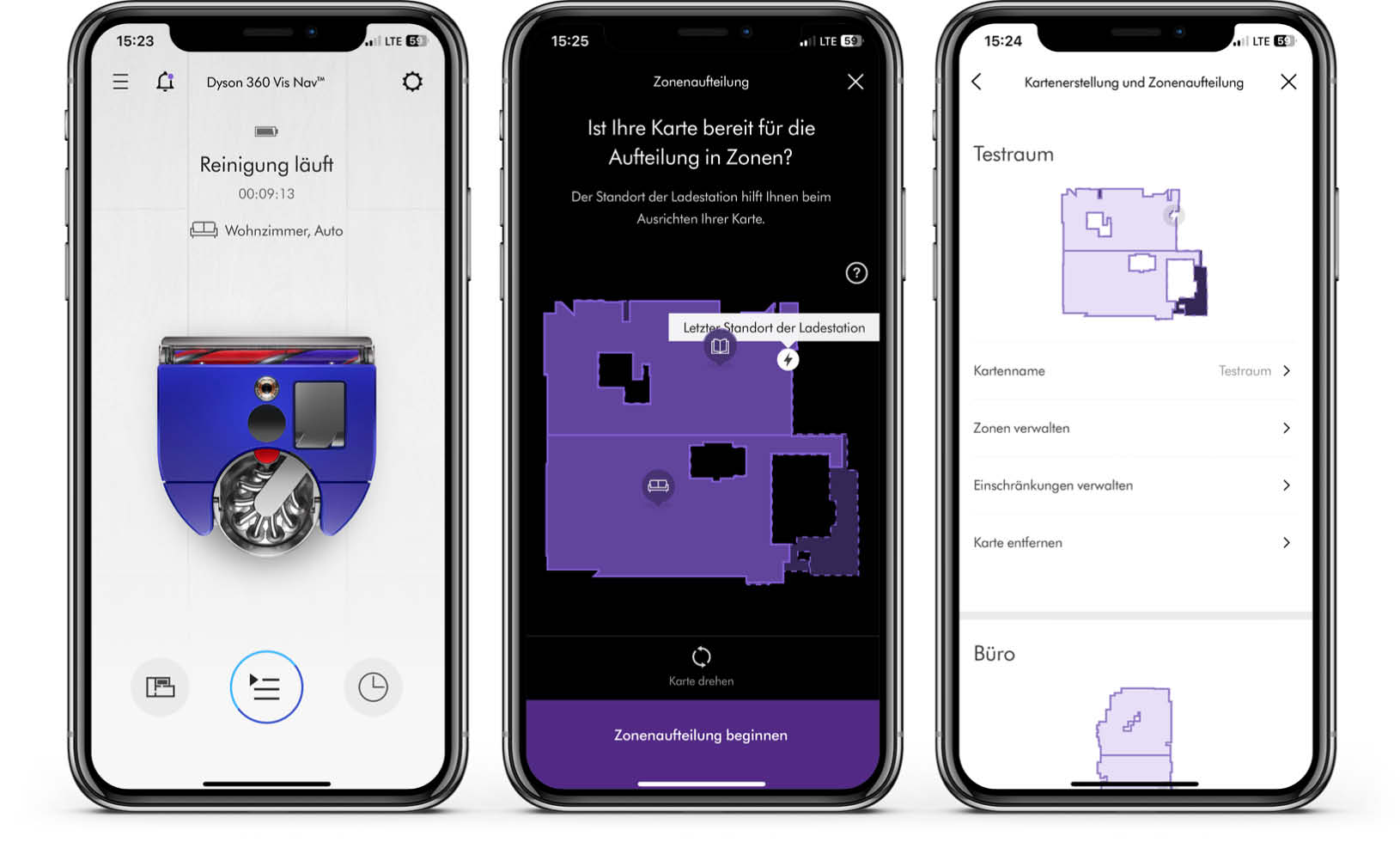 Dyson 360 Vis Nav - App - Karte