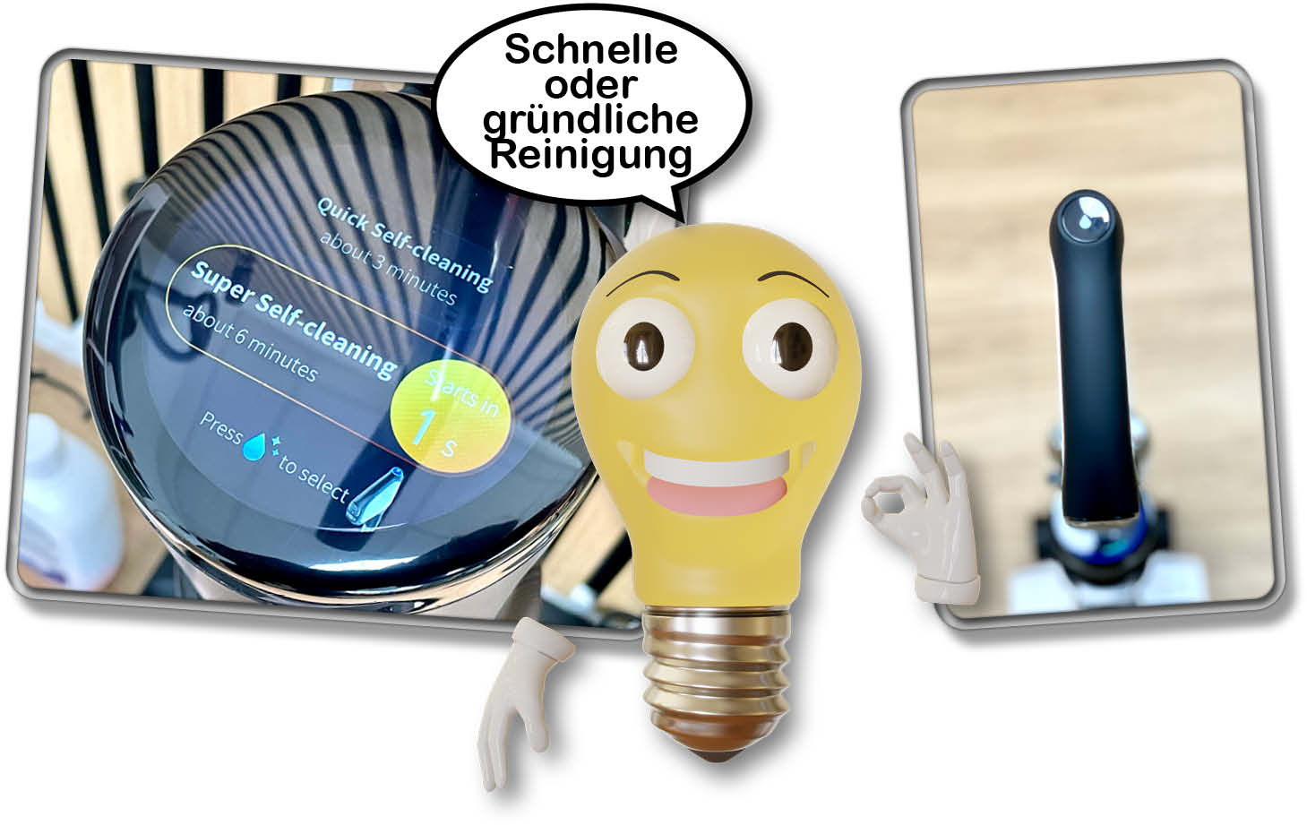 Man hat bei der Selbstreinigung die Auswahl zwischen einer schnellen und einer gründlichen Reinigung
