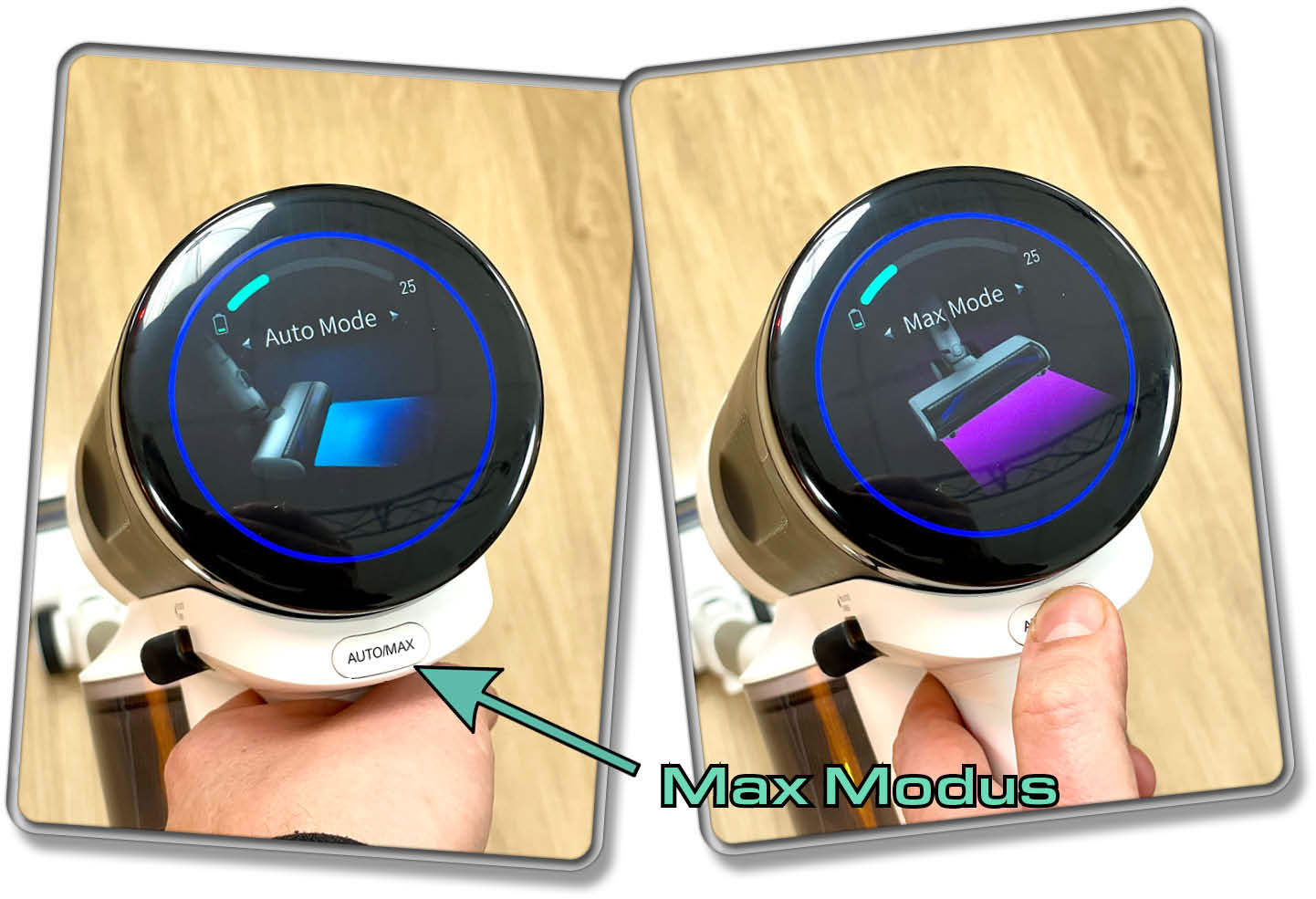 So steuert man die Saugkraft des Akkustaubsaugers