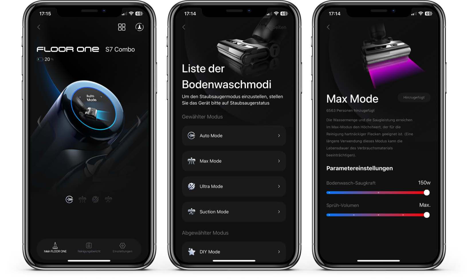 Tineco Floor One S7 Combo - App - Modi