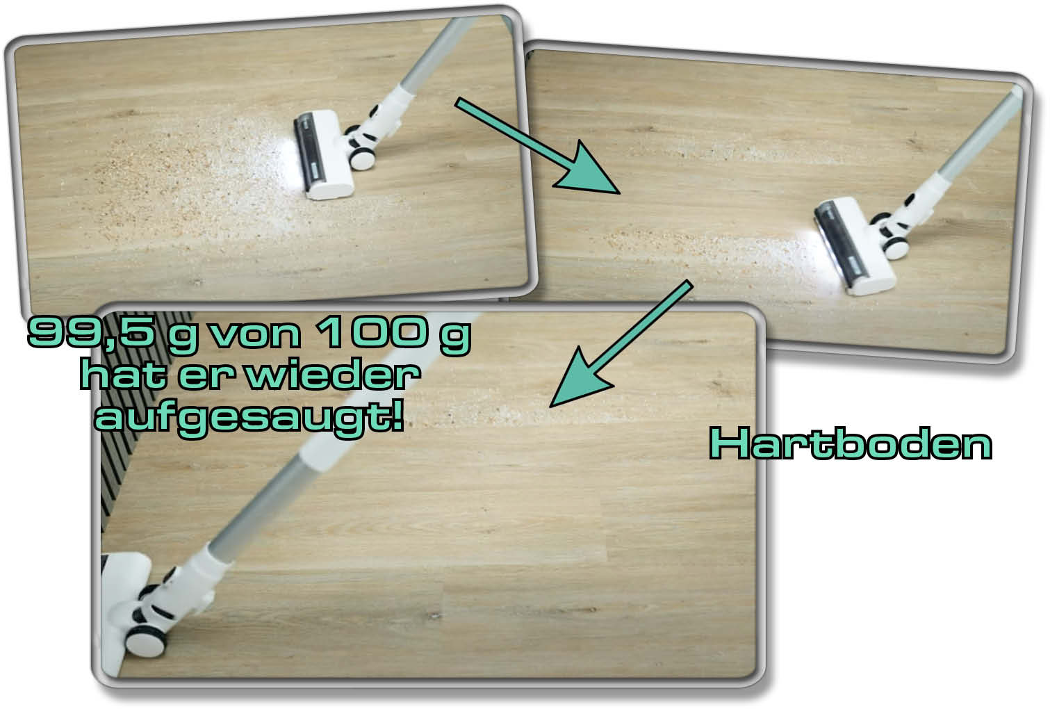 Tineco Floor One S7 Combo - Die gemessen Saugleistung auf Hartboden