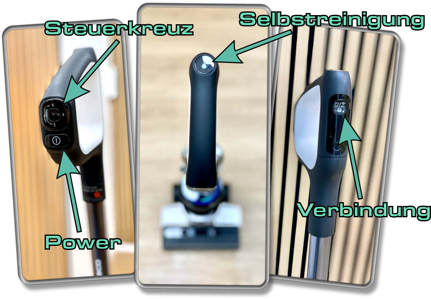 Über die Tasten am Griff lässt sich der Tineco Floor One S7 Combo steuern